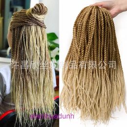 Wigs de mode de gros Cheveux pour femmes Fibre chimique Wig Sénégalais Twist Chers 18/22 pouces 30 pièces Deux mèches de tresses fines tortisées à la main