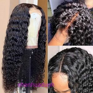 Wigs de mode de gros Cheveux pour femmes Front Lace Wig 2024 Hot Sell Womens Long Hair Mid Split Small Roll Water Ripple Full Head Set