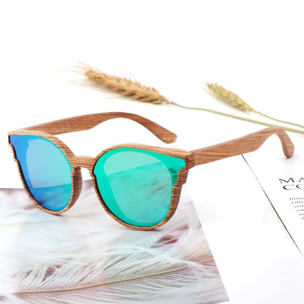 Gros-Mode Femmes Papillon Bois Lunettes De Soleil Dame Rétro Cateye Lunettes De Soleil Lunettes Polarisées pour hommes UV400