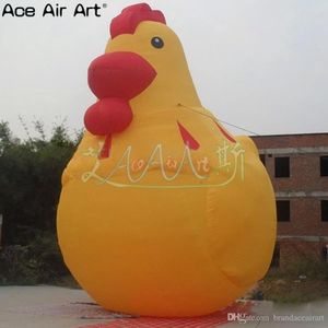 Ballon en vente en gros de Ballon jaune ballon gonflable poussin biddy, poulet poule, œufs gras assis animal avec soufflant se gonfle en continu pour la vente