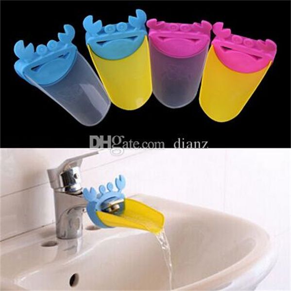 Venta al por mayor Grifos Duchas Accs Desagües Lindo Baño Fregadero Grifo Chute Extender Cangrejo Niños Niños Lavarse las manos Azul / Amarillo / Rosa