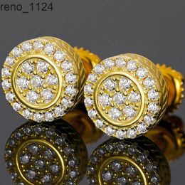 Venta al por mayor de joyería fina de Hip Hop de lujo 14K 18K chapado en oro real Plata de Ley 925 VVS Moissanite pendientes de diamante para hombres