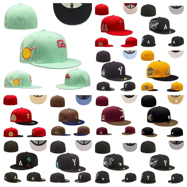 Venta al por mayor Sombreros ajustados Snapbacks sombrero baskball Gorras Todo el logotipo del equipo hombre mujer Deportes al aire libre Bordado Algodón plano Gorros cerrados Flex Sun Cap tamaño 7-8