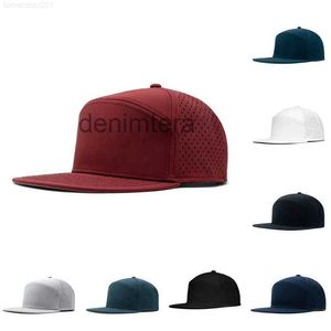 Venta al por mayor Flat Bill Flex Fit Custom Snapback Gorras Impermeable Corte con láser Llanura en blanco 6 Panel Gorra de béisbol deportiva Melin Hats Ll YK4A 14XV