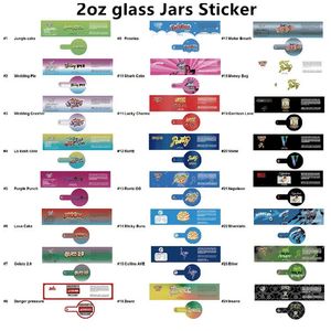 Groothandel smaak Hologram Verpakkingspapiersticker voor 3,5 60 ml gram voedselglas of plastic potfles tank droog kruid bloemencontainer met stickerslabels