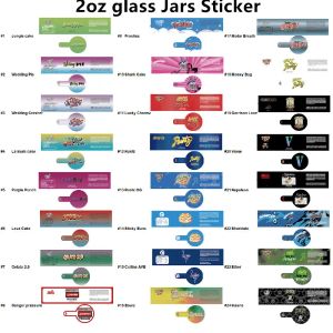 Groothandel Smaak Hologram Pakpapiersticker voor 3,5 gram 60 ml voedselblik kan glas of plastic potfles tank droogkruidbloemcontainer met labels