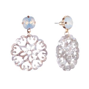 Gros-fleurs diamants balancent boucles d'oreilles pour les femmes palais luxe lustre boucle d'oreille chinois bleu et blanc porcelaine motif bijoux