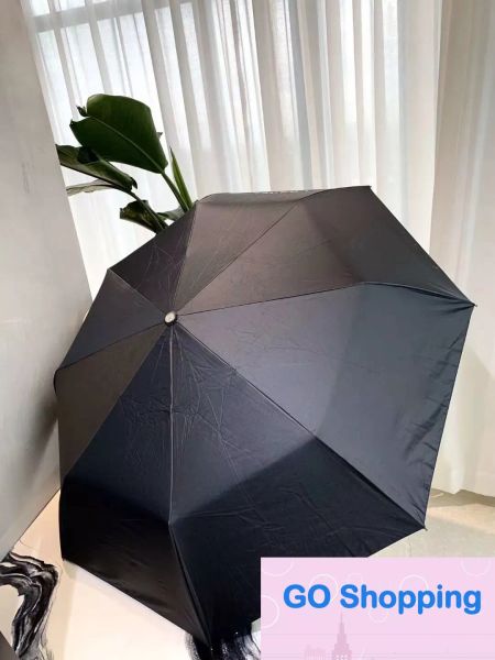 Parapluie noir pliable entièrement automatique, Parasol de dernier style, avec boîte-cadeau et sac en cuir, vente en gros, pour Clients VIP