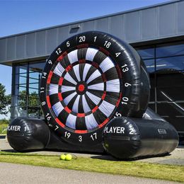 Groothandel gratis lucht schip 5mH (16.5ft) met 6 ballen Oxford opblaasbare voetbal dartbord voet voetbal darts, opblaasbare golfspel