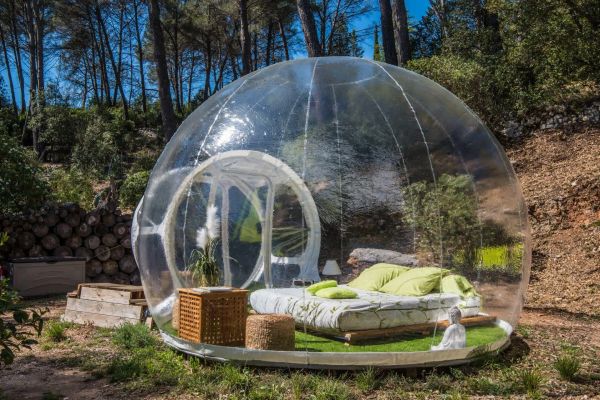 wholesale Carpa inflable con soplador gratis 2-3 personas Bubble Hotel Transparente 3M Dia Igloo Carpa para acampar Bubble Tree Dome House