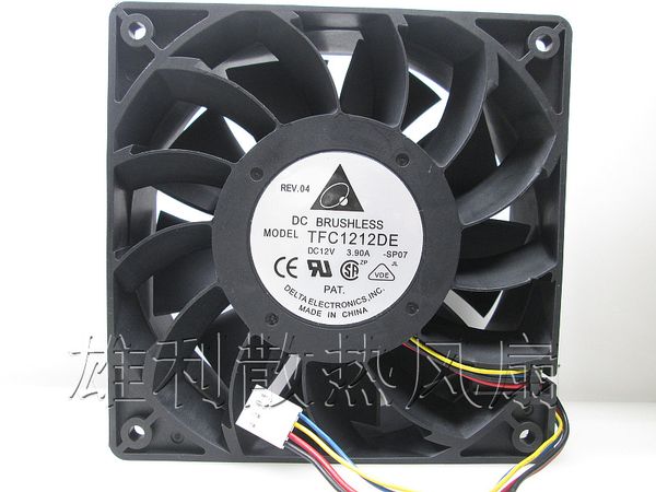 Venta al por mayor-Entrega gratuita. Ventilador 3.9A viento violento ventilador 12cm TFC1212DE 12V I ventilador minero