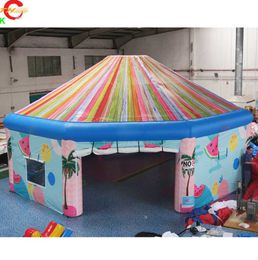 wholesale Activités de plein air en bateau gratuit 10 m 33 pieds de diamètre avec ventilateur Barre de plage gonflable géante Tente gonflable portable à dôme disco Tentes de pelouse de pub irlandais à vendre