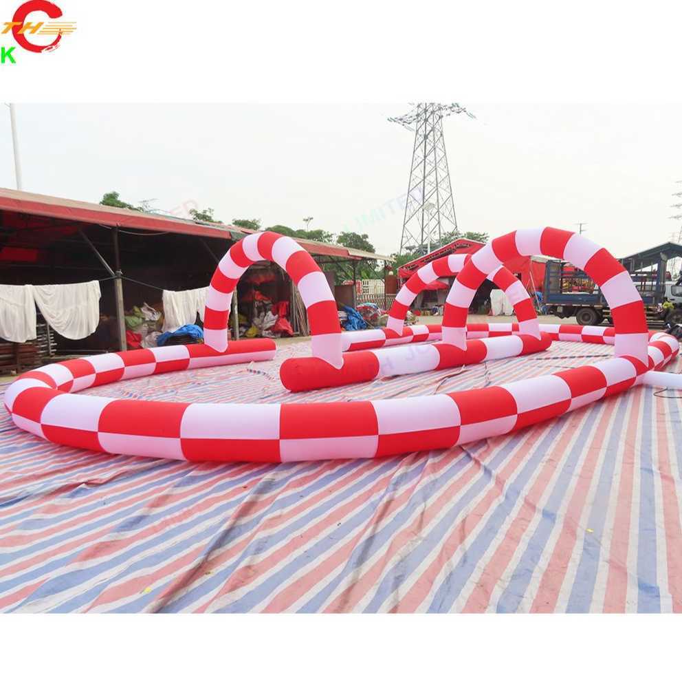 wholesale Free Ship Outdoor Activities 15x8m (50x26ft) small kids Didi Car Swing cars Inflatable Race Track Game Toys for sale