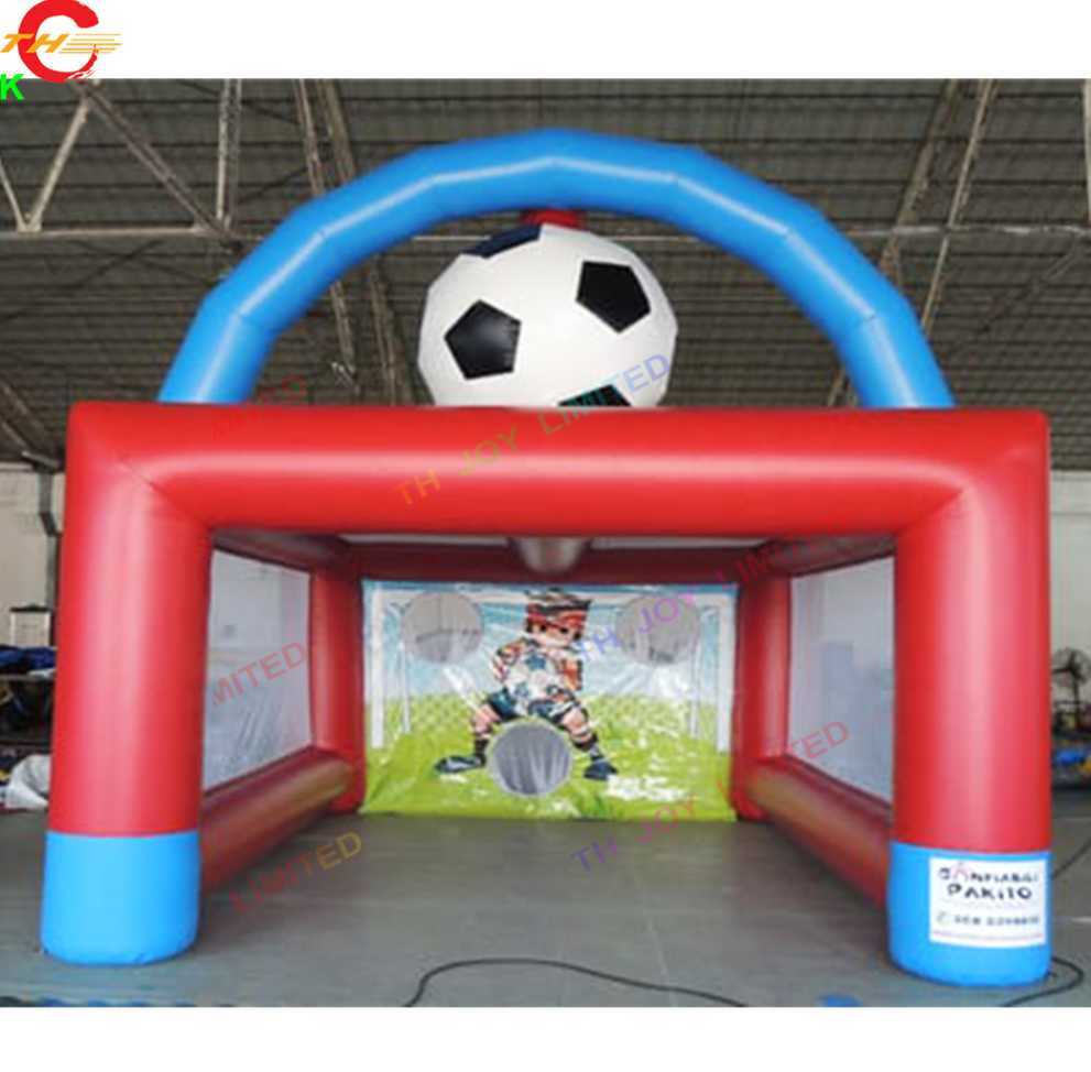 wholesale Free Ship Outdoor Activities 5x4x4mH (16.5x13.2x13.2ft) commercial inflatable football goal soccer shooting carnival game for sale