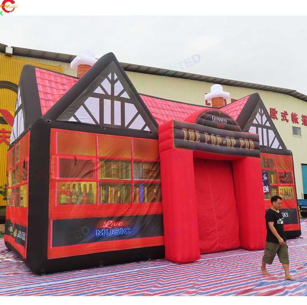 wholesale Activités de plein air de bateau libre rouge 10x6x6mH (33x20x20ftH) tente de pub irlandais gonflable portable tente de location de fête de carnaval tente ebent avec ventilateur à vendre