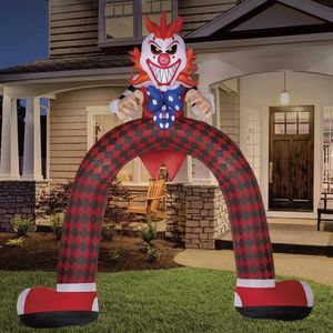 groothandel Gratis schip Outdoor Scary Halloween Opblaasbare Clown boog Archway Luchtgeblazen Clowns Tunnel Duivel Deur Voor Entree Decoratie