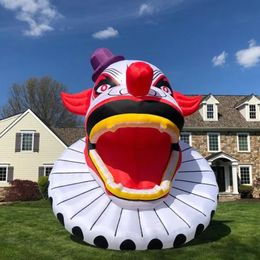wholesale Livraison gratuite à la porte Tête de clown gonflable géante effrayante 10/16/20 pieds de haut fantôme d'Halloween gonflable avec lumière LED-001