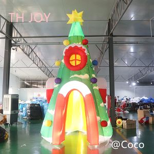 wholesale Envío gratuito actividades al aire libre 5 m 17 pies al aire libre Árbol inflable de Navidad gigante Casa de Navidad inflable con luz para decoración