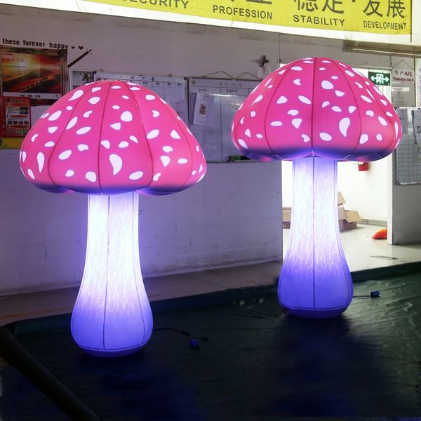 wholesale Décoration de fête extérieure de modèle de plante tordue droite de champignon gonflable mené géant libre avec le matériel complet d'impressions avec