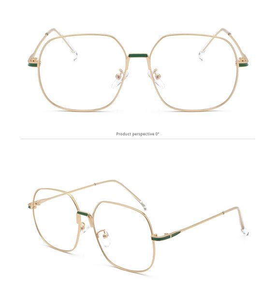 Vente en gros - Amoureux des montures de lunettes fraîches avec des lunettes décoratives en métal Cadre Tendance Box Kicking Flat Mirror