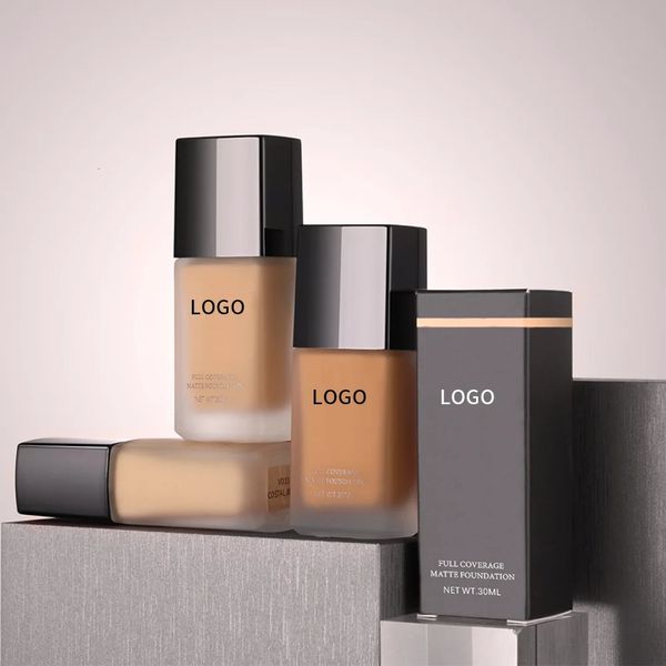 Couverture complète en gros de la couverture complète Cosmetics Cosmetics Face Cacheer Matte étanche Foundation liquide Custom 240320