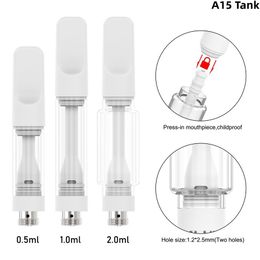 Cartouches en gros verre vide en verre vide à 0,5 gramme 1 gramme 2 gramme 510 Fil Batterie Batterie Electronic Cigarette Cartaging Emballage Atomizer pour l'huile épaisse