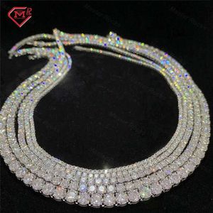 Chaîne de Tennis glacée pour hommes, vente en gros, pleine taille 2-6mm, livraison directe, argent 925, diamant Vvs, collier de Tennis