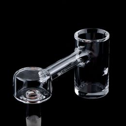 wholesale Full Weld Smoking Quartz Banger 25mmOD Con 2 piezas Agujeros giratorios Macho Hembra Borde biselado Clavos soldados sin costura para vidrio Agua Bongs Dab Rigs Pipes