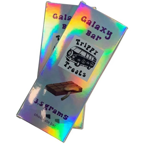 wholesale Cajas de empaque de barra de chocolate con champiñones Galaxy Bar Trippy Treats 3.5G 3.5 gramos con molde de chocolate compatible con 12 rejillas, paquete de 10 12 LL