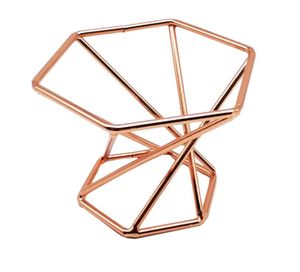 Groothandel Tuin Decoraties Geometrische Luchtinstallatie Houder Moderne Decor Gouden Terrarium Tafelblad Home Huwelijksgeschenken Bladerdeeg Makeup Spons Blender