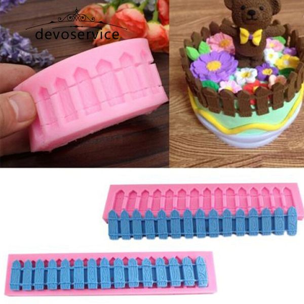 Vente en gros - Garden Fences 3D Moules de fondant en silicone pour décortique à gâteau Moule de savon au chocolat Sugarcraft pour outils de boulangerie de cuisine