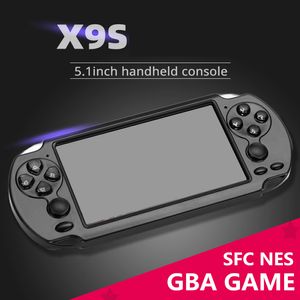 Vente en gros GBA X9S X7 Plus Console de jeu vidéo portable 5,1 pouces Écran 8 Go Classique SFC NES Game Player Support Caméra TV Out MP4 MP3 E-Book