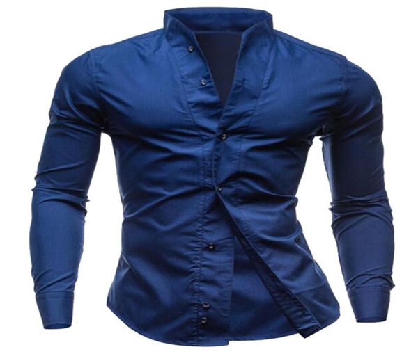 Genre-Gen Hommes à manches longues Shirts avant Clearance Slim Fit TEE3590962