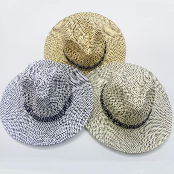 Chapeaux Fedora en paille pour hommes, vente en gros, style occidental américain, chapeau de soleil décontracté, jolis chapeaux de plage, multi-styles, livraison gratuite
