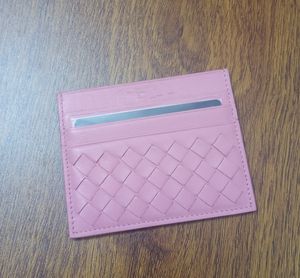 Groothandel echte lederen mini -kaarthouders kleine korte portemonnee roze portemonnee goedkopere ontwerper haak handtas