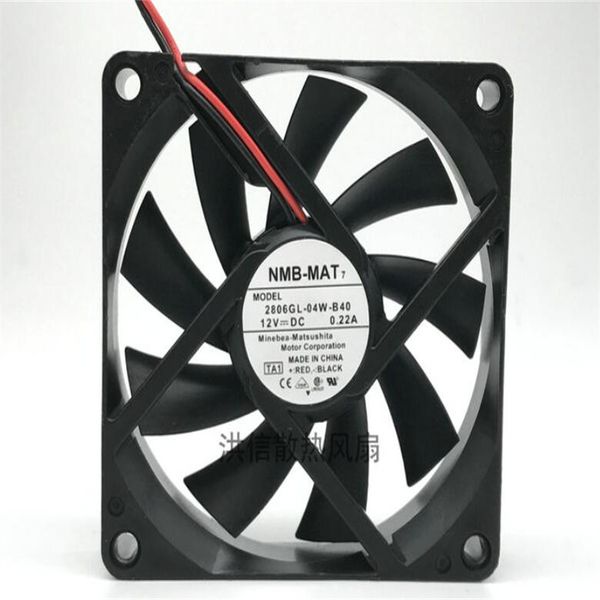 Vente en gros: véritable ventilateur de refroidissement CPU nmb 2806gl-04w-b40 12v0.22a 7cm 7015 à 2 fils
