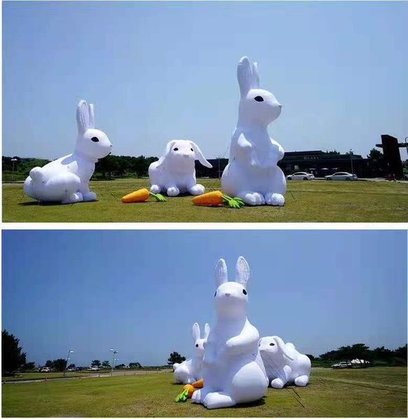 Gigante mayorista de 26 pies Conejo inflable Modelo de Conejito de Pascua Invade espacios públicos en todo el mundo con luz LED