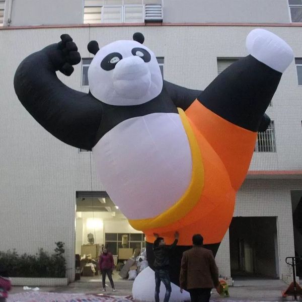 wholesale Géant 8mH (26ft) avec ventilateur gonflable extérieur Kung Fu Panda Balloon Cartoon pour la publicité