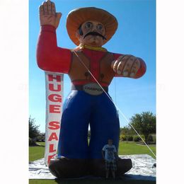 Figurine de cowboy gonflable de personnage drôle géant en gros pour la décoration d'événement de fête forme de dessin animé personnalisée