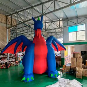 wholesale Dragón de fuego inflable gigante Gemmy Airblown con alas Dragón que respira Chocolate caliente Navidad en venta