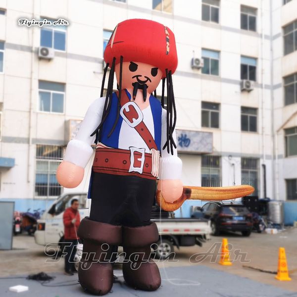wholesale Capitán pirata inflable gigante 5 m 16.4 pies Desfile Rendimiento Personaje de dibujos animados Globo pirata con un cuchillo para espectáculo al aire libre