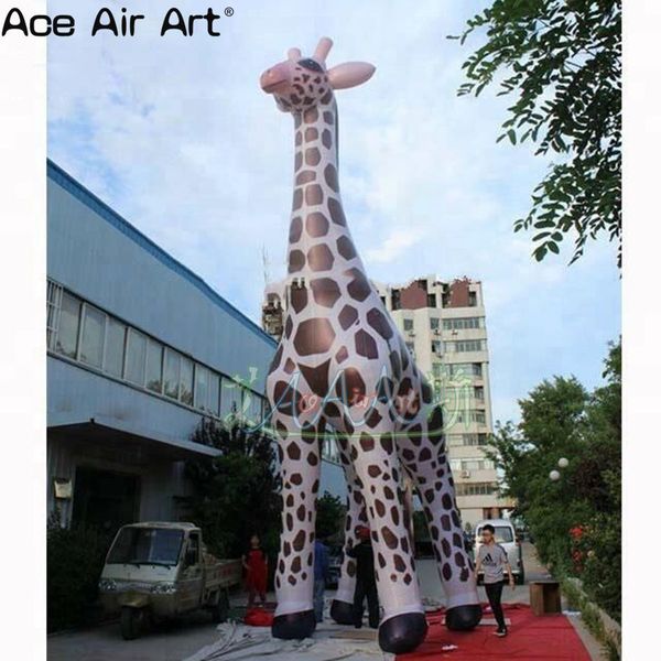 wholesale Gigante inflable simulado ciervo decoración animal jirafa inflable mascota de dibujos animados globo para promoción al aire libre