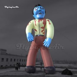 Géant en gros géant gonflable Zombie Halloween Cartoon personnage 6m Air Boule de zombie maléfique pour décoration de plein air