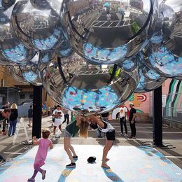 groothandel gigantische buiten zilveren opblaasbare spiegelbal voor discofeestdecoratie 50 cm 1 meter opblaasbare spiegelbollen met luchtpomp gratis schip