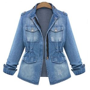 Vente en gros filles vestes en jean décontractées étudiants à manches longues grande taille manteaux minces S-5XL souhait shopify fournisseur 1362