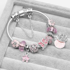 Groothandel-glazen kralen armband Valentijnsdag geschenk armband geschikt voor Pandora stijl sieraden