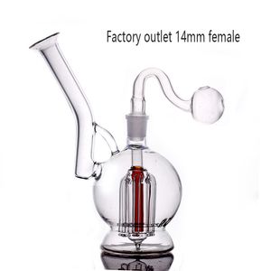 Groothandel Glass Bong Hookahs Matrix Waterpijpen 6 ARM TOM PERC ROOK PIJP Honeycomb Recycler Dab Rig Bubblers Droog Herb Sigarettenpijp met 14 mm mannelijke olie -adapter