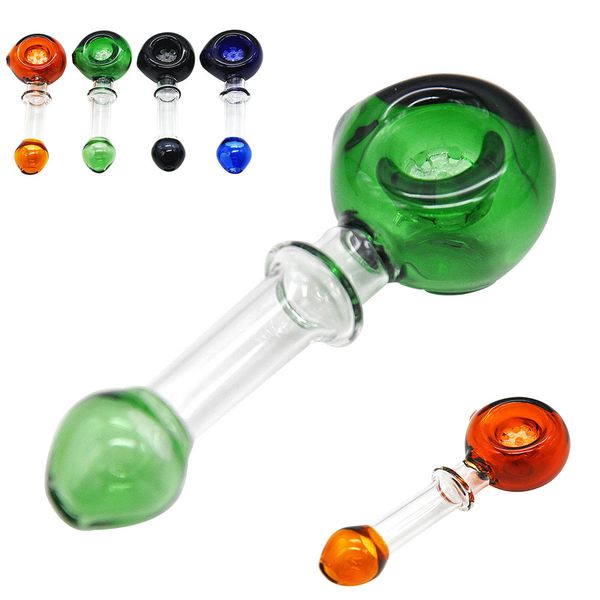 Venta al por mayor de tubos de mano de vidrio Pyrex Mini pequeño y único tubo de cuchara de tabaco para fumar