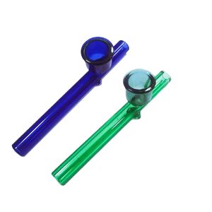 wholesale Verre Main Paille Dab Pipe Rig Bâton Brûleur À Huile Accessoires De Fumer Tuyaux En Pointillés Pour Narguilés Bongs D'eau Embout Long 10 cm