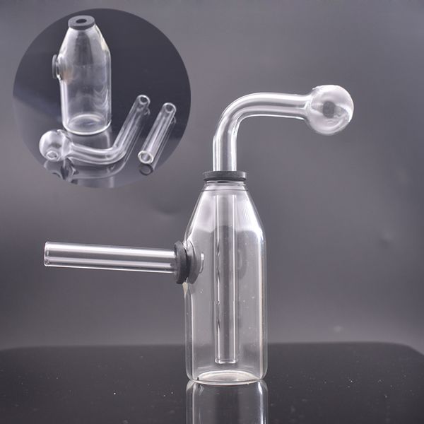 Venta al por mayor Glass Oil Burner Bongs Dab Rigs Hookah Portable Small Bubbler Beaker Bong Water Pipes Oil Rig con Downstem Oil Pot Dhl Free